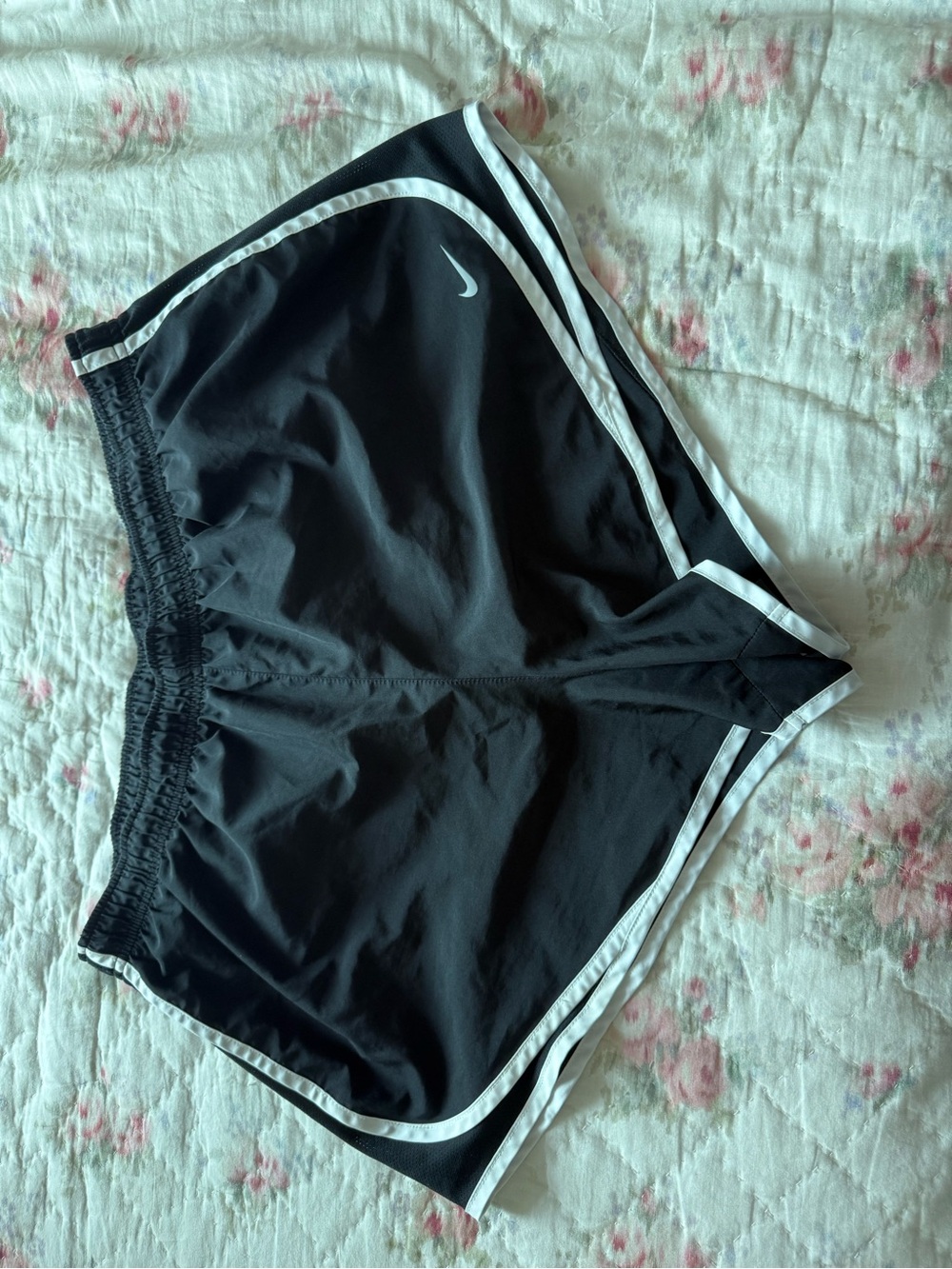 Nike Women’s Black Athletic Shorts with White Piping